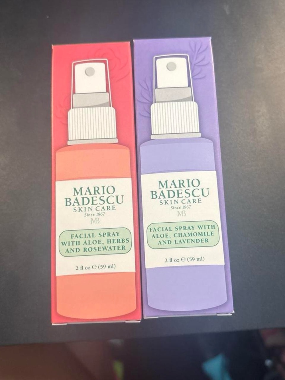 Mario Badescu Facial Sprays Duo - Coral Pink & Lavender Purple